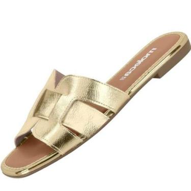 Imagem de Chinelo Moleca 5435.553 Feminino, Dourado, 37
