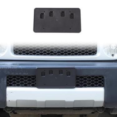 Imagem de Suporte de moldura de placa de carro compatível com Toyot@ FJ Cruiser 2007-2021 grade de para-choque dianteiro antifurto suporte de placa de carro acessórios de capa de etiqueta de carro