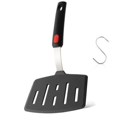 Imagem de Espátula de silicone, espátulas de panqueca largas resistentes ao calor de 315 °C para panelas antiaderentes, espátulas grandes e flexíveis para ovos, peixes, hambúrguer, utensílios de cozinha sem BPA