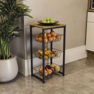 Imagem de Fruteira Organizadora Multiuso Li035 Kappesberg Freijó Preto