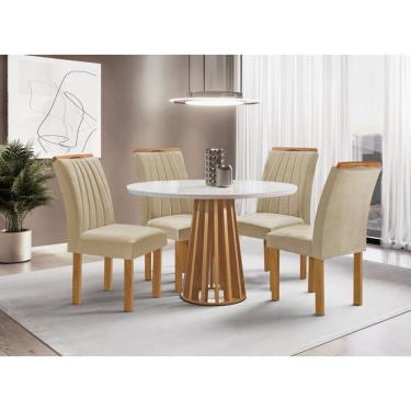 Imagem de Sala de Jantar 4 Cadeiras c Vidro 1,0m - Dublin - Sky Móveis