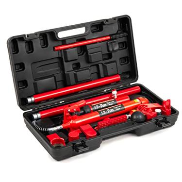 Imagem de EDLOONG Macaco hidráulico elétrico de porta de 12 toneladas, conector hidráulico combinado multifuncional atualizado para reparos de carros, kit de reparo de estrutura de carroceria automotiva (FLD