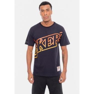 Imagem de Camiseta Mitchell & Ness Flames Los Angeles Lakers Masculino-Masculino