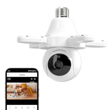 Imagem de Câmera Segurança IP Lâmpada - 360° Full HD WiFi Inteligente 1080p com Visão Noturna Infravermelho Câmeras, Detecção de Movimento, Áudio Bidirecional, para garagens, corredores, lojas, armazéns