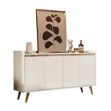 Imagem de Balcao Buffet Retrô Delta 4 Portas Off White - Moveisaqui