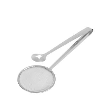 Imagem de Escumadeira com Pegador Frituras Aço Inox 30cm