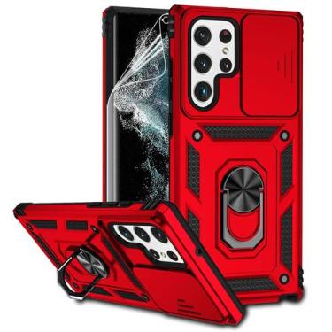 Imagem de Capa M MAIKEZI para Samsung Galaxy S22 Ultra, suporte de anel vermelho