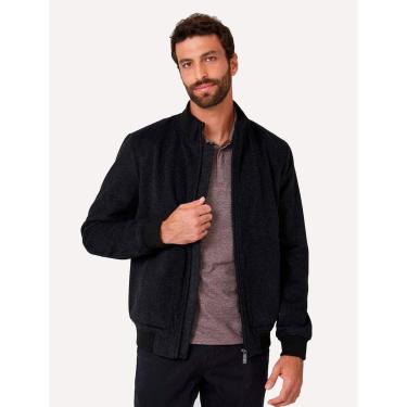 Imagem de Jaqueta Dudalina Masculina Bomber Lã Preta-Masculino