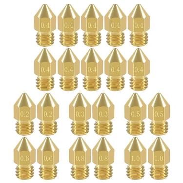 Imagem de Aokin 22 Pcs MK8 Extruder Nozzles 3D Printer Nozzles 0.2mm 0.3mm 0.4mm 0.5mm 0.6mm 0.8mm 1.0mm for Creality Ender 3/3 Pro/3 V2, Ender 5/5 Pro, CR-10/10S, Makerbot, Anet A8 3D Printer