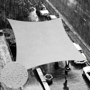 Imagem de ShadeMart Toldo de toldo retangular à prova d'água retangular cinza 1,5 m x 2,5 m, abrigo de toldo de vela, 95% de bloqueio UV e resistente à água SMSLR, garagem de jardim para pátio externo (fazemos