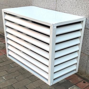 Imagem de Suporte De Ar Condicionado De Tela De Cerca Externa, Capa Protetora De Estrutura Externa De Ar Condicionado De Liga De Alumínio, Prateleira De Plantas Com Venez, White, 100CMx50CMx70CM