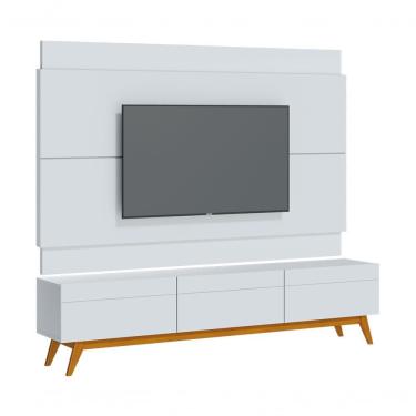 Imagem de Rack Com Painel Classic 3g 2.2 Com Branco Acetinado - Imcal Móveis