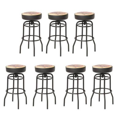 Imagem de Kit 7 Banquetas Texas Estampa Route 66