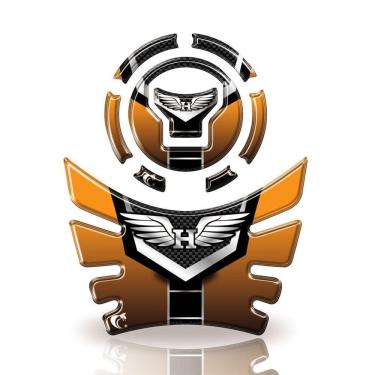 Imagem de Kit Protetor Tanque E Bocal Moto Honda Acima 2018 Bros Dourado