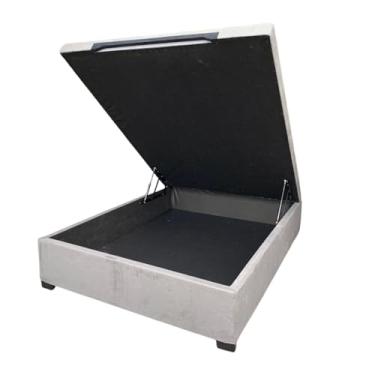 Imagem de Cama Box Baú Casal Suede Luxo - Imperium do Sono - Acabamento Reforçado, Amplo Espaço (188x138x44, Suede Cinza)