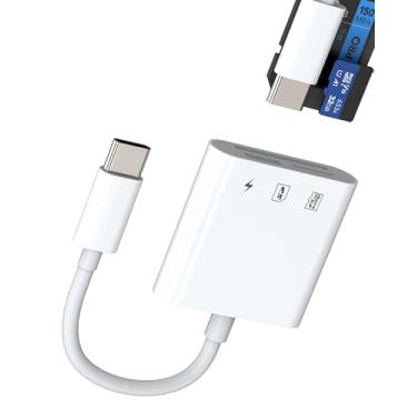 Imagem de Leitor de cartão SD USB C (3 em 1) cabo carregador tipo C adaptador leitor de cartão micro SD para iPhone 16 15 Pro Max para iPad MacBook compatível com Samsung S25 S24 para Apple Android Tablet TF