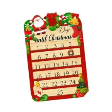 Imagem de Esquirla Calendário do Advento com Placa Decorativa Rústica para Mesa, Decoração com Números e Datas, Ideal para Hotel, Cozinha, Quarto, Escritório e Estudo.