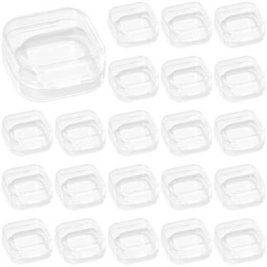 Imagem de Armazenamento de recipientes pequenos de contas quadradas de plástico transparente, 300 peças, para brincos, miçangas, joias e artesanato, itens pequenos, classificação e armazenamento para