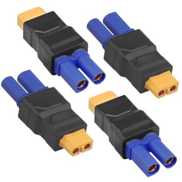 Imagem de KSK Adaptador XT60 fêmea para EC5 fêmea pacote com 4 - conector RC sem solda para ESC, carregadores, drone e baterias LiPo (conversão XT60/EC5 para EC5/XT60)
