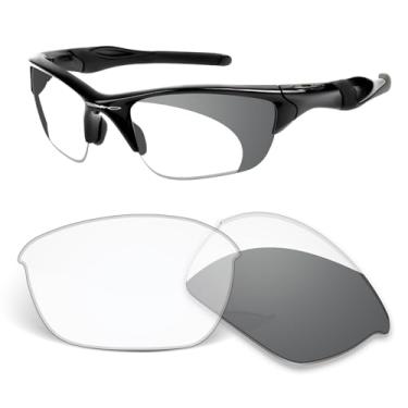 Imagem de Lentes de substituição de 1,5 mm compatíveis com óculos de sol Oakley Half Jacket 63 mm, resistente a arranhões e impactos - cinza fotocromático
