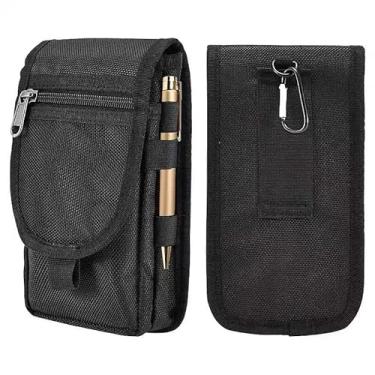 Imagem de Coldre duplo para celular com clipe de cinto de dois andares bolsa uma capa para 2 telefones suporte de passador de cinto adequado para Galaxy S24 S23 S22 S21 Ultra A15 A14 A13 A35 A03s Pixel 9 8 7 6