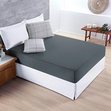 Imagem de Jogo De Lençol Júlia Queen 3 Peças Micropercal 200 Fios - Dallas Quadriculado - 100% Poliéster