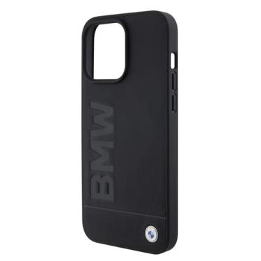 Imagem de BMW Capa Capinha original Couro PU Preto p/iPhone 16/ 16Pro/16 Pro Max, Logo em Baixo Relevo, Design Minimalista e Sofisticado, Textura Macia e Durável, Antichoque (IPHONE 16 PRO MA)