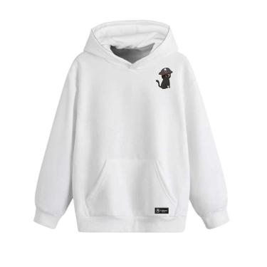 Imagem de Blusão Moletom Canguru Pirata Gato Infantil Personalizado com Capuz e Bolso-Unissex