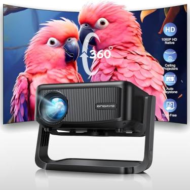 Imagem de Mini-projetor com WiFi e Bluetooth: [1000 ANSI/Suporte ajustável de 360°/Foco elétrico/Keystone automático] Projetor portátil de filme, teto externo, proyector de atualização ONOAYO 1080P para