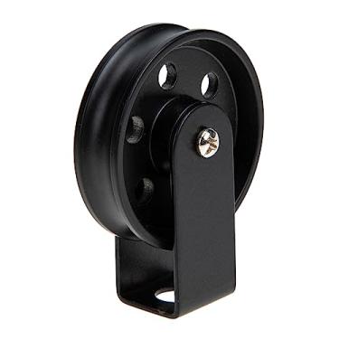 Imagem de 2pcs Vintage Pulley for Pendant Lamp Rustic Wall Light Fixture Easy Install Antique Pulley Design Iron Wheel for Projects(Blackx2pcs,5x5cmx2pcs)