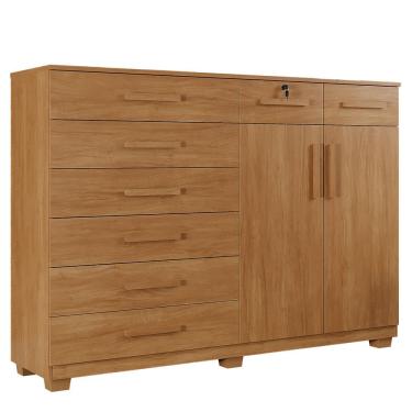 Imagem de Cômoda New Triunfo 8 Gavetas 2 Portas 2 Prateleiras Com Sapateira - Benetil