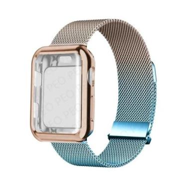 Imagem de Pulseira De Metal Com Fecho Magnético Para Apple Watch, 45mm 44mm 38mm