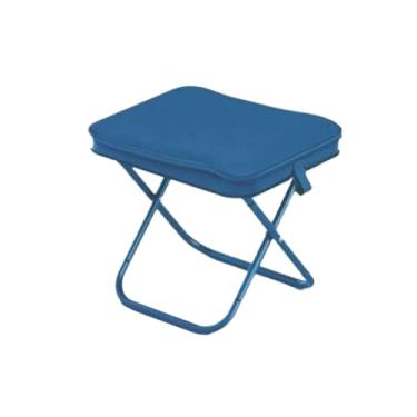 Imagem de Banqueta Banquinho Dobrável Alumínio Camping C/Bolsa Ziper (azul)