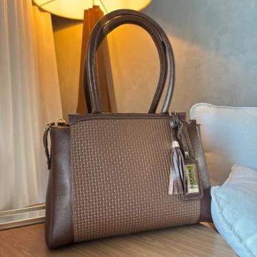 Imagem de Bolsa Feminina Ombro Grande Báu Couro Sifra (MARROM ESCURO)