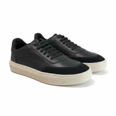 Imagem de Tenis Casual e Básico Masculino Polo London Club, Cano Baixo Couro Confort Premium (Preto, BR, Adulto, Numérico, 41)