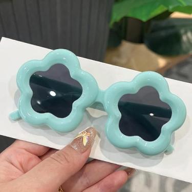 Imagem de Pacote com 1 óculos de sol infantil floral para meninas e meninos, Verde