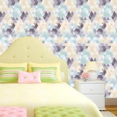 Imagem de Papel De Parede Losango Pequeno Colorido Geométrico Adesivo - LRP