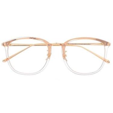 Imagem de Armação De Óculos Grau Feminina Quadrada Seul Incolor Rose - Shark Ócu