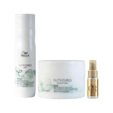 Imagem de Kit Wella Professionals Nutricurls - Shampoo e Máscara e Óleo-Unissex