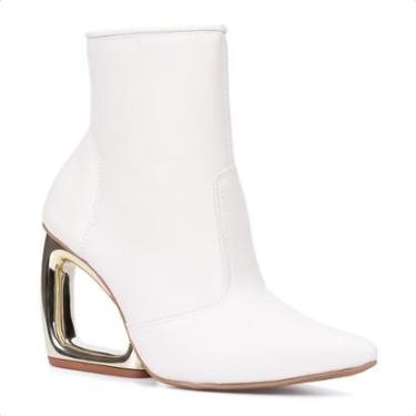 Imagem de Bota Feminina Cano Curto Salto Vazado Cromado-Feminino