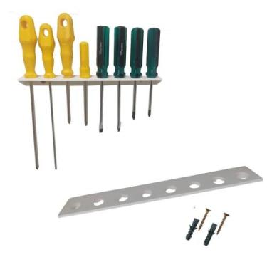 Imagem de Suporte Para Chave Fenda e Philips 8 lugares - LEAO3D, Branco