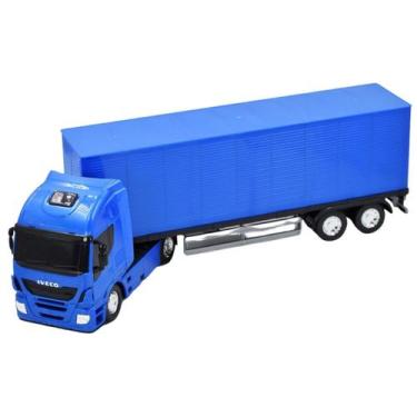 Imagem de Caminhão Baú de Brinquedo Articulado Escala Portas Abríveis Recomendad