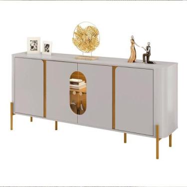 Imagem de Aparador Buffet Tambau Sala 4 Portas Pés em Aço LED Interno - Móveis B