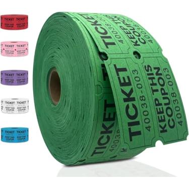 Imagem de Rolo de 250 bilhetes de sorteio, bilhetes de sorteio verde para eventos, arrecadação de fundos, recompensas de sala de aula e prêmios