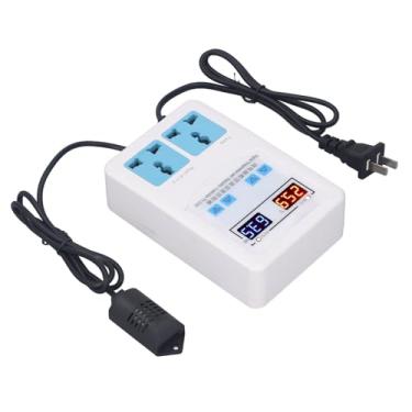 Imagem de Hyuduo Controlador de Umidade e Temperatura, Melhor Controle, 2 Saídas de relé, Operação Fácil, Melhor Utilidade, Plug and Play, Sensor Integrado, AC110-220V , Display LCD (#12)