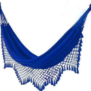 Imagem de Rede Casal Grande Reforçada para Descanso e Balanço Perfeita para Família, Quintal e Momentos de Relaxamento(Azul Royal)