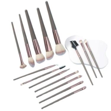 Imagem de 15 Peças Conjunto De Pincéis Maquiagem Profissionais Ferramenta de Uso Completo Para Sombra De Maquiagem/Base/Contor (Conjunto branco de 10 peças)