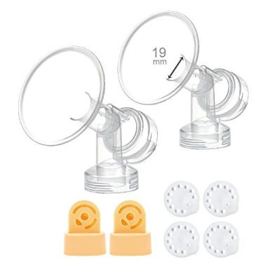 Imagem de (19 mm (S-)) - Protecao mamaria de uma peca de 19 mm com valvula, membrana para bombas mamarias Medela (Bomba com estilo, Lactina, Symphony); Rejeicao do protetor de peito Medela PersonalFit (extragrande, grande, medio, pequeno) e conector de ajuste pessoal; Fabricado por Maymom