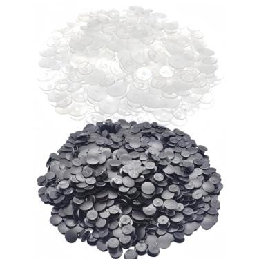 Imagem de JIANYI Fivela De Botão De Plástico, 100 Peças De Botões De Charme De Sapato, Botões Redondos, Acessórios De Charme De Sapatos Faça Você Mesmo Para Crianças, Costas De Charme De Pulseira (Preto E Tra