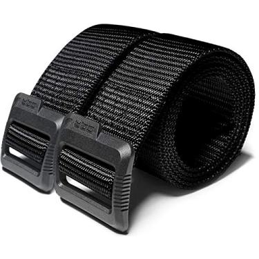 Imagem de CQR cinto tático, cinto resistente, estilo militar de nylon com fivela EDC de liberação rápida, 2 unidades de aba flip de plástico (mzt21) - preto/preto, GG [w40-42]